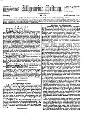 Allgemeine Zeitung Dienstag 15. September 1863