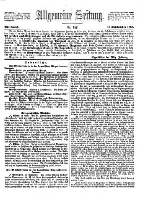 Allgemeine Zeitung Mittwoch 16. September 1863