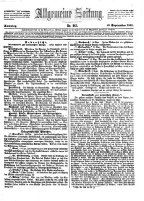 Allgemeine Zeitung Sonntag 20. September 1863