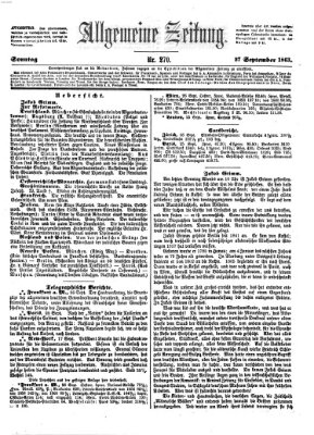 Allgemeine Zeitung Sonntag 27. September 1863