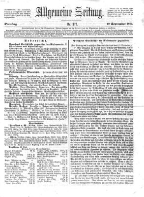 Allgemeine Zeitung Dienstag 29. September 1863