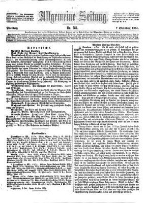 Allgemeine Zeitung Freitag 7. Oktober 1864