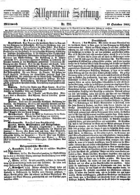 Allgemeine Zeitung Mittwoch 19. Oktober 1864