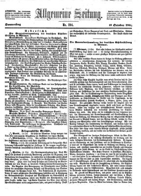 Allgemeine Zeitung Donnerstag 20. Oktober 1864