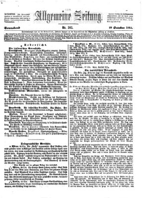 Allgemeine Zeitung Samstag 29. Oktober 1864