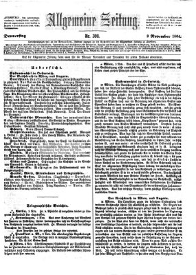 Allgemeine Zeitung Donnerstag 3. November 1864