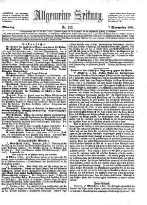 Allgemeine Zeitung Montag 7. November 1864