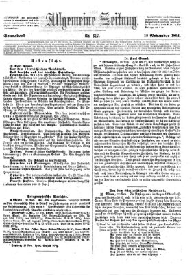 Allgemeine Zeitung Samstag 12. November 1864