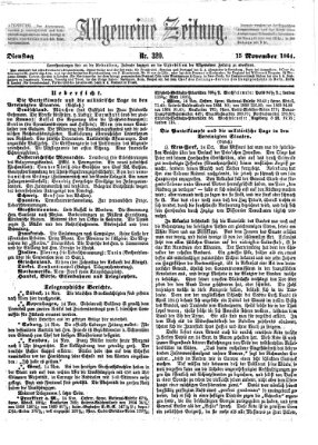 Allgemeine Zeitung Dienstag 15. November 1864