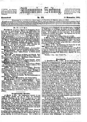 Allgemeine Zeitung Samstag 19. November 1864