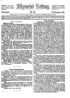 Allgemeine Zeitung Samstag 26. November 1864