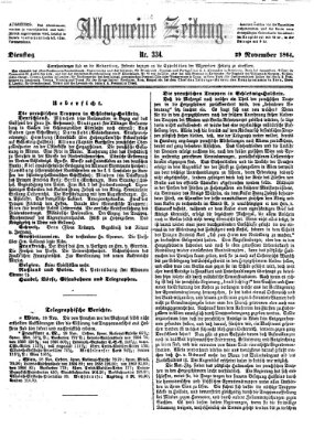 Allgemeine Zeitung Dienstag 29. November 1864