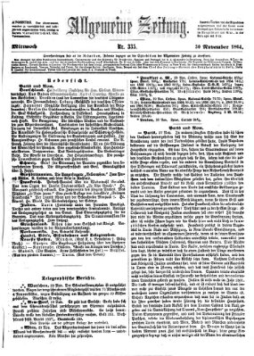 Allgemeine Zeitung Mittwoch 30. November 1864