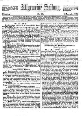 Allgemeine Zeitung Sonntag 4. Dezember 1864