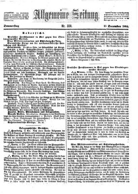 Allgemeine Zeitung Donnerstag 15. Dezember 1864