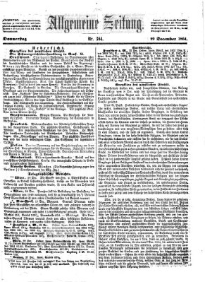 Allgemeine Zeitung Donnerstag 29. Dezember 1864