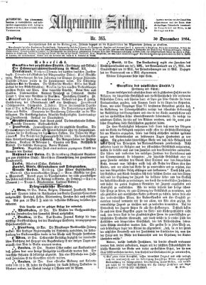 Allgemeine Zeitung Freitag 30. Dezember 1864