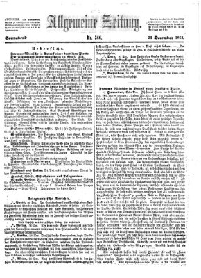 Allgemeine Zeitung Samstag 31. Dezember 1864