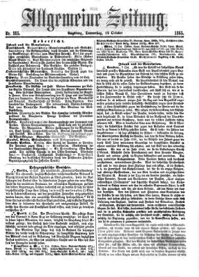 Allgemeine Zeitung Donnerstag 12. Oktober 1865