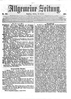 Allgemeine Zeitung Freitag 20. Oktober 1865