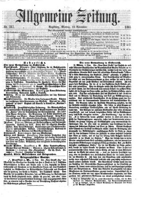 Allgemeine Zeitung Montag 13. November 1865