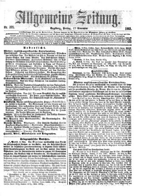 Allgemeine Zeitung Freitag 17. November 1865