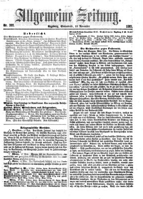 Allgemeine Zeitung Samstag 18. November 1865