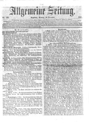 Allgemeine Zeitung Montag 20. November 1865