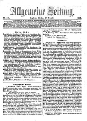 Allgemeine Zeitung Dienstag 28. November 1865