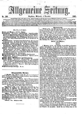 Allgemeine Zeitung Mittwoch 6. Dezember 1865