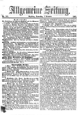 Allgemeine Zeitung Donnerstag 7. Dezember 1865