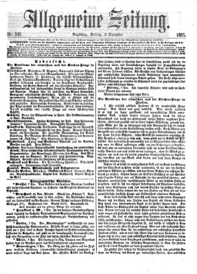 Allgemeine Zeitung Freitag 8. Dezember 1865