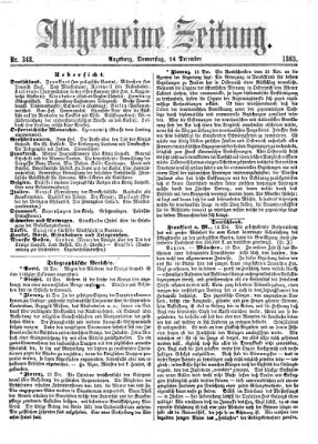 Allgemeine Zeitung Donnerstag 14. Dezember 1865