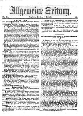 Allgemeine Zeitung Sonntag 17. Dezember 1865