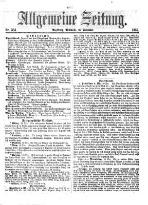 Allgemeine Zeitung Mittwoch 20. Dezember 1865