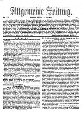 Allgemeine Zeitung Montag 25. Dezember 1865