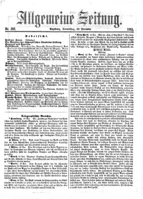 Allgemeine Zeitung Donnerstag 28. Dezember 1865