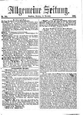 Allgemeine Zeitung Sonntag 31. Dezember 1865