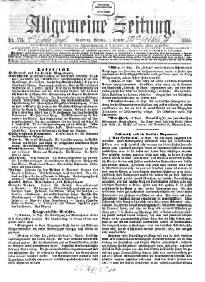 Allgemeine Zeitung Montag 1. Oktober 1866