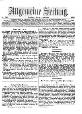 Allgemeine Zeitung Montag 15. Oktober 1866