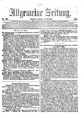 Allgemeine Zeitung Freitag 16. November 1866