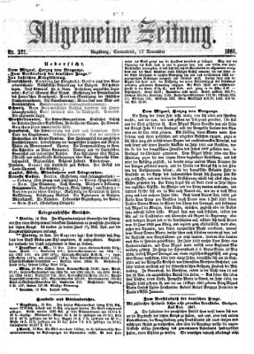 Allgemeine Zeitung Samstag 17. November 1866