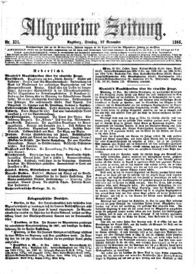 Allgemeine Zeitung Dienstag 27. November 1866