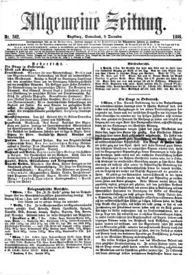 Allgemeine Zeitung Samstag 8. Dezember 1866