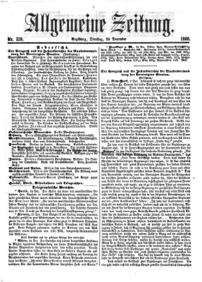 Allgemeine Zeitung Dienstag 25. Dezember 1866