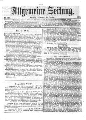 Allgemeine Zeitung Samstag 29. Dezember 1866