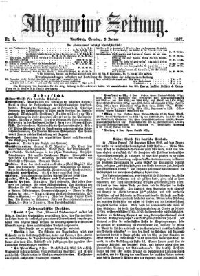 Allgemeine Zeitung Sonntag 6. Januar 1867