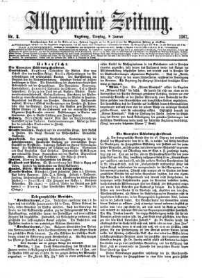 Allgemeine Zeitung Dienstag 8. Januar 1867