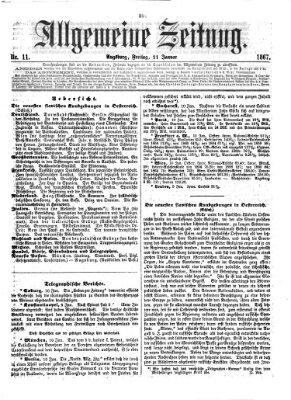 Allgemeine Zeitung Freitag 11. Januar 1867