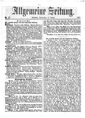 Allgemeine Zeitung Donnerstag 17. Januar 1867